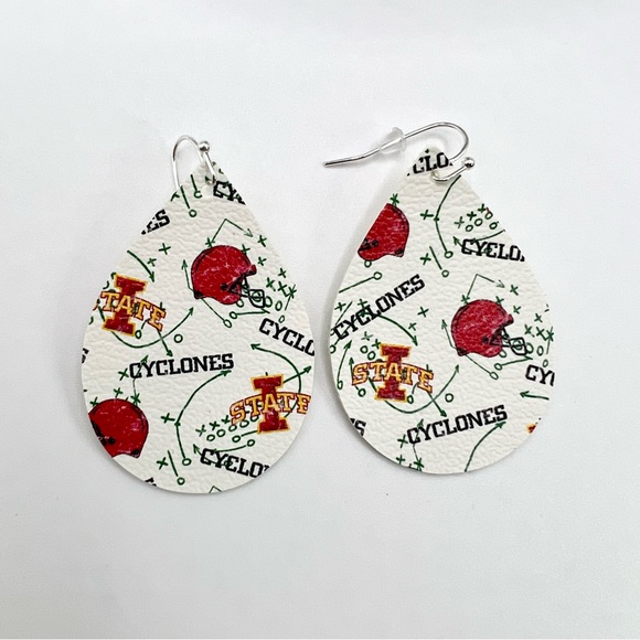🏈Iowa State University football earrings. ISU dangle earrings. Cyclones. - Picture 2 of 4